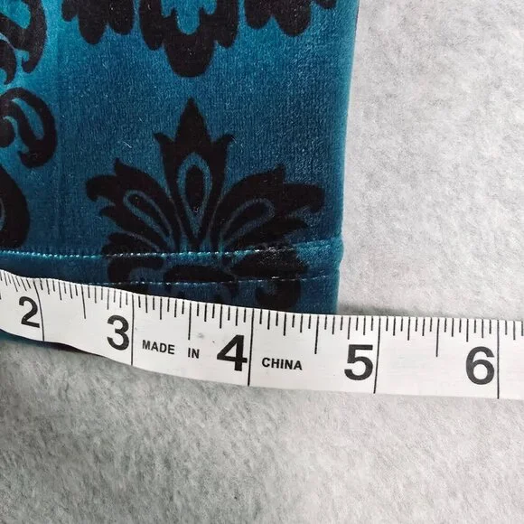 Chicos Womens Sz L Zenergy Leggings Velour Soft Comfy Stretch Lounge Bohemian - Picture 6 of 9